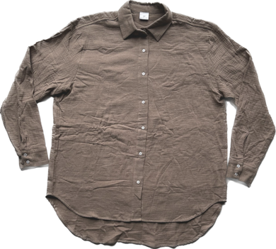 Button-Up Long Sleeve Shirt - Mushroom